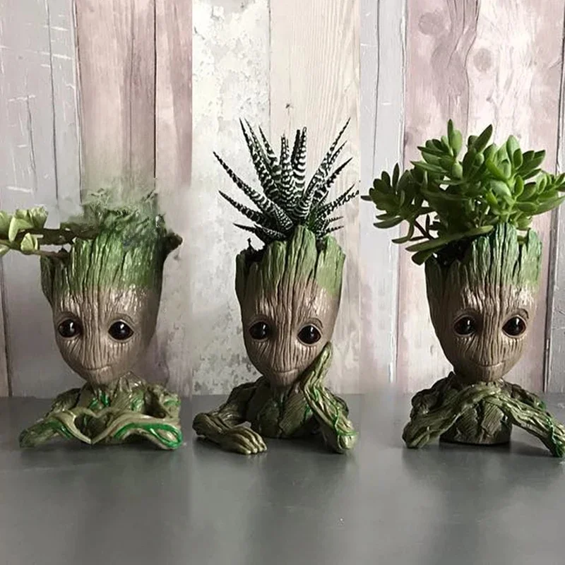 MINISO Vases modernes pour Pot de fleurs, Pots de jardin Groot, jardinières, Figurines d'anime, accessoires de décoration pour la maison, étui de rangement pour stylos de bureau 3