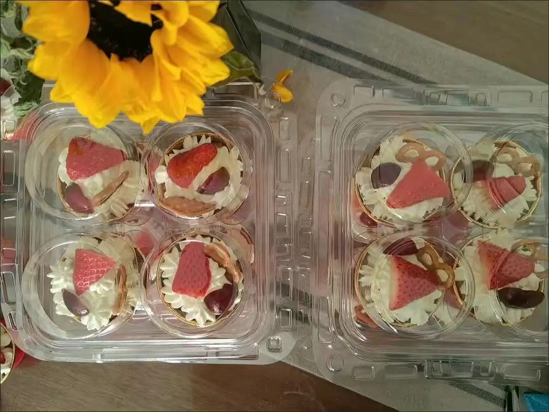4/6/12 Count Cupcakes Box Tray Container Cake Carrier Holder Muffin Boxes Baking Muffins Egg Tart Storage Tray Tall Dome Lids photo review