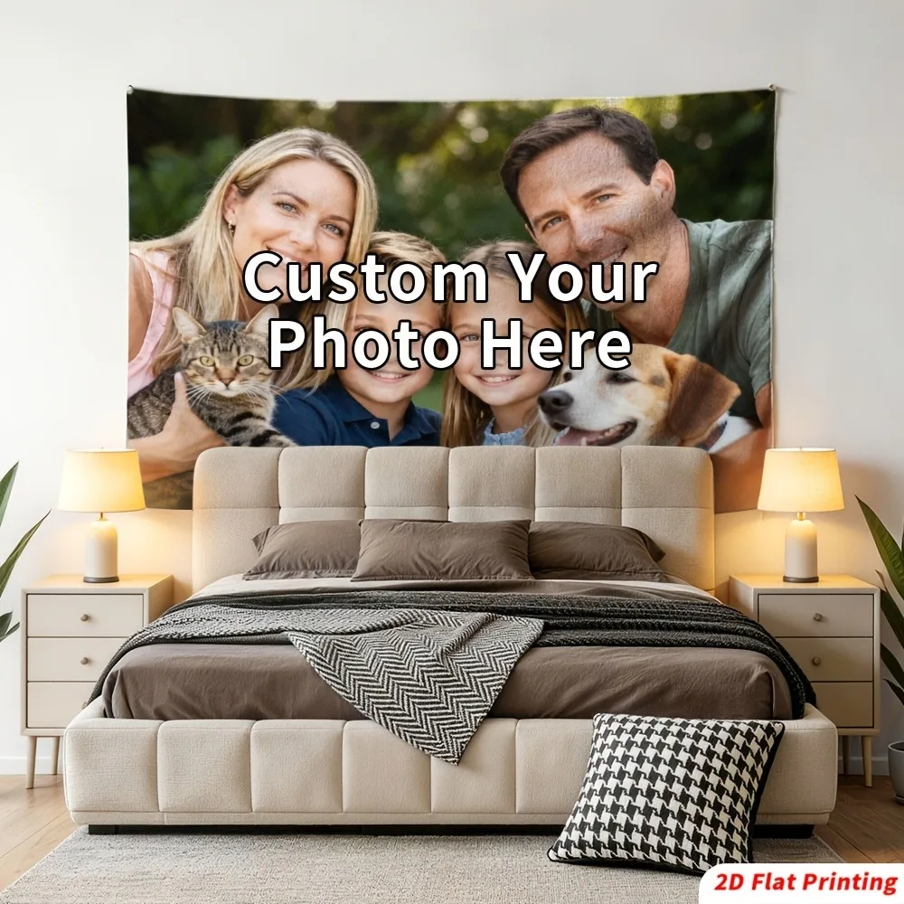 1pc Custom Photo Square Tapestry Backdrop – Indoor Wall Decoration, Perfect for Birthdays, Parties, Festivals And Everyday Decor view 2