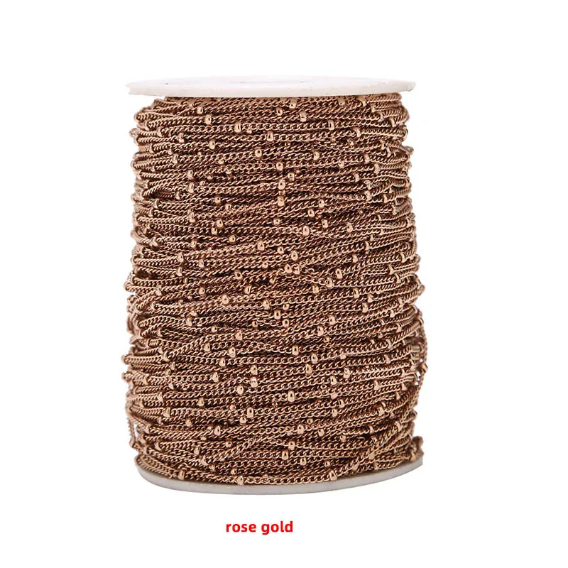 10 meter Bulk Fancy Rvs Satelliet Ketting Anti Aanslag Bead Ball Kabel Ketting voor Ketting Choker Enkelband Maken - afbeelding 1