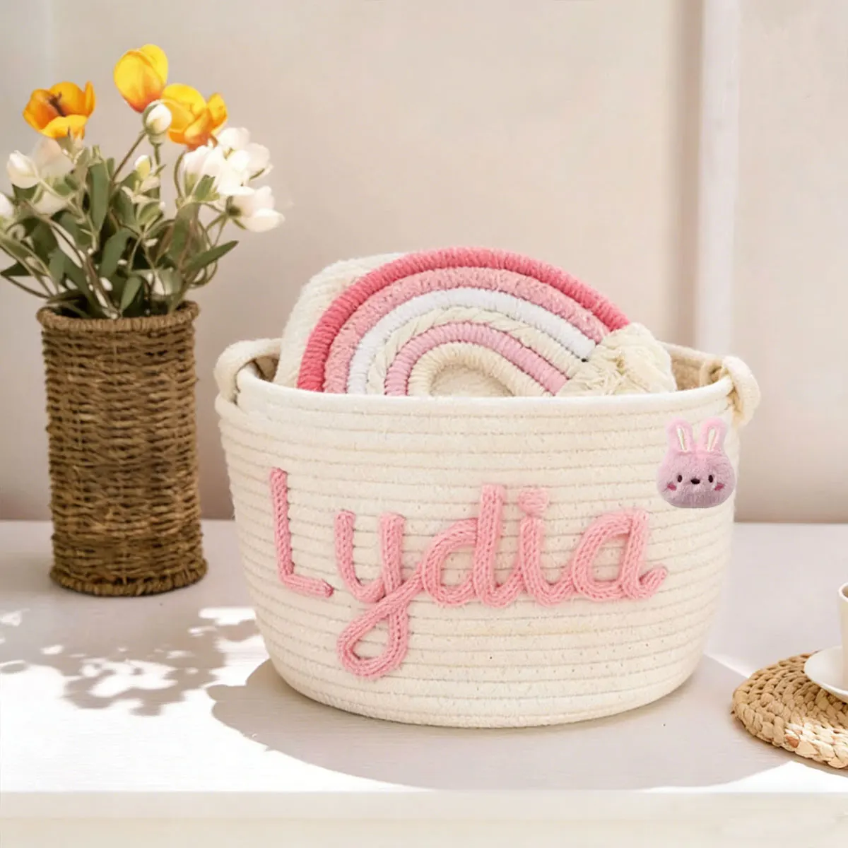 Customizable Personalized Name Storage Basket, Gift Basket