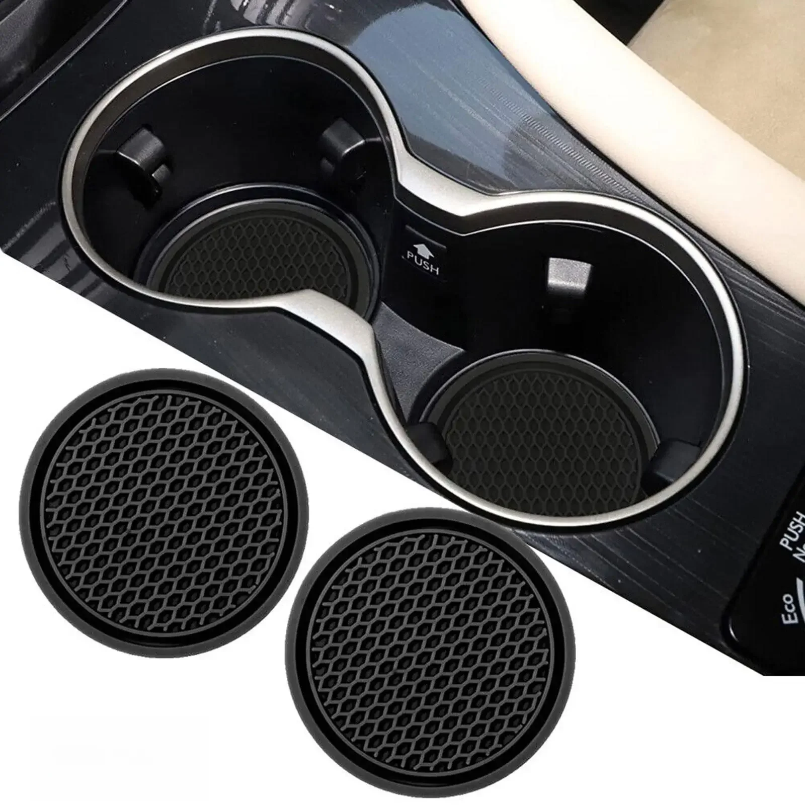 Samochodowe uchwyty na kubki z wodą Antypoślizgowa gumowa mata z diamentowymi kryształkami do uchwytu na butelkę Coaster Auto Interior Antypoślizgowe uchwyty na kubki — zdjęcie 2
