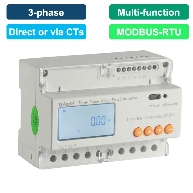 Acrel Zero Bidirecional Energia Medidor, Inversor Solar, ADL3000-E, Exportação
