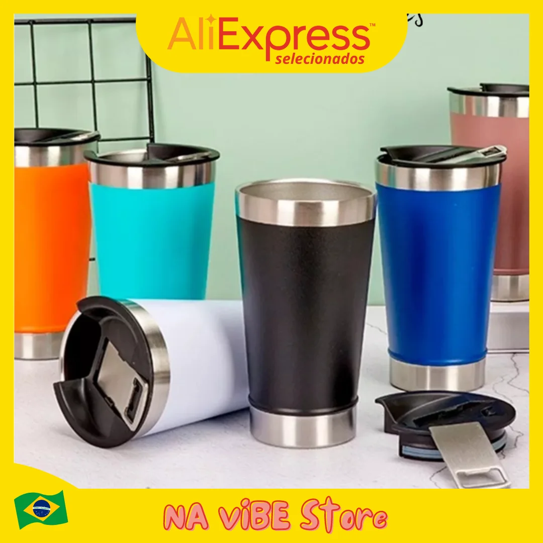 473ml Stainless Steel Thermal Cup with Opener and Lid for Hot and Cold Drinks Durable and Practical Design for Daily Use