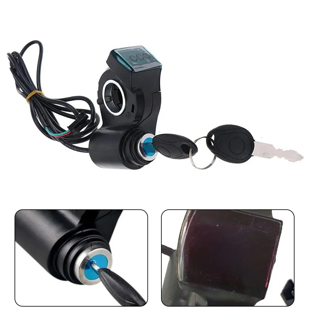AliExpress 1Set E-bike Power Switch Lock Display Thumb Throttle With Key 12V-84V Electric Scooter Handlebars Ignition Switch Key Power Lock