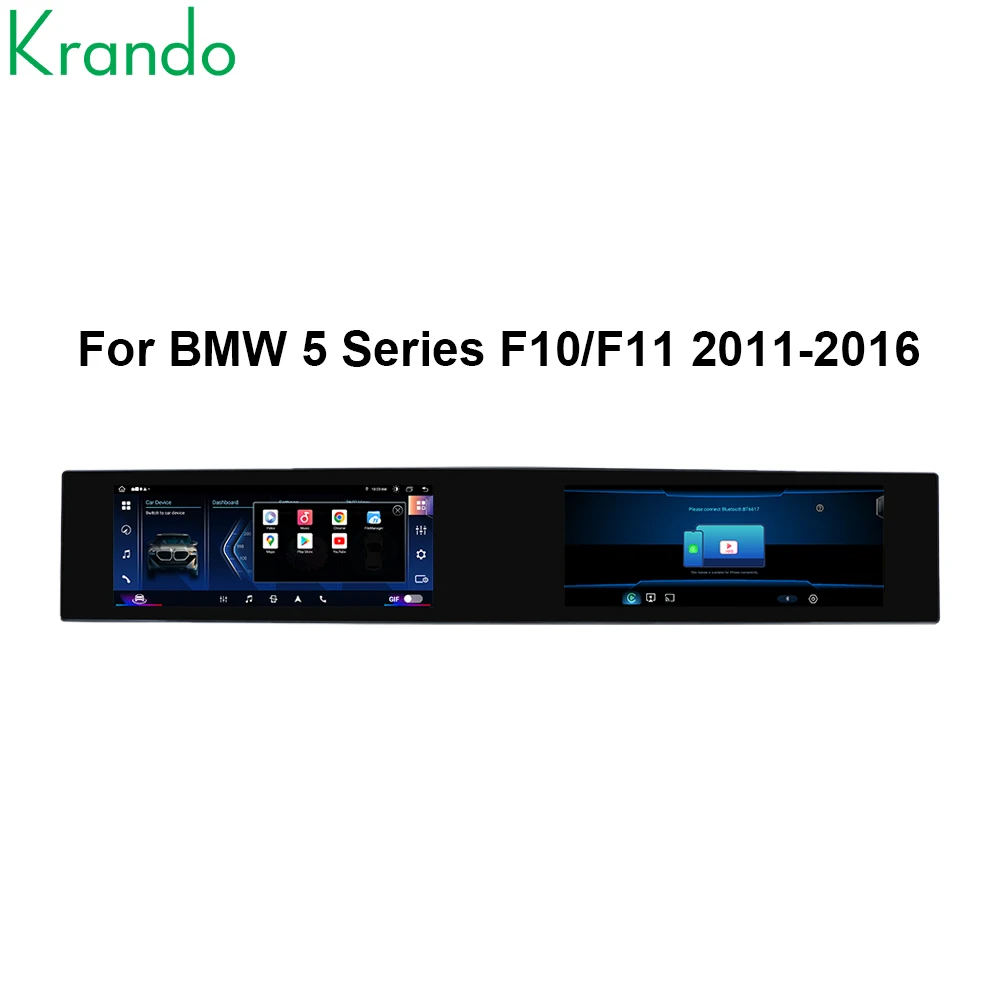 Krando22 inch Dual-screen Android AUTO For Mercedes BMW 5 Series F10/F11 2011-2016 CarPlay Screen