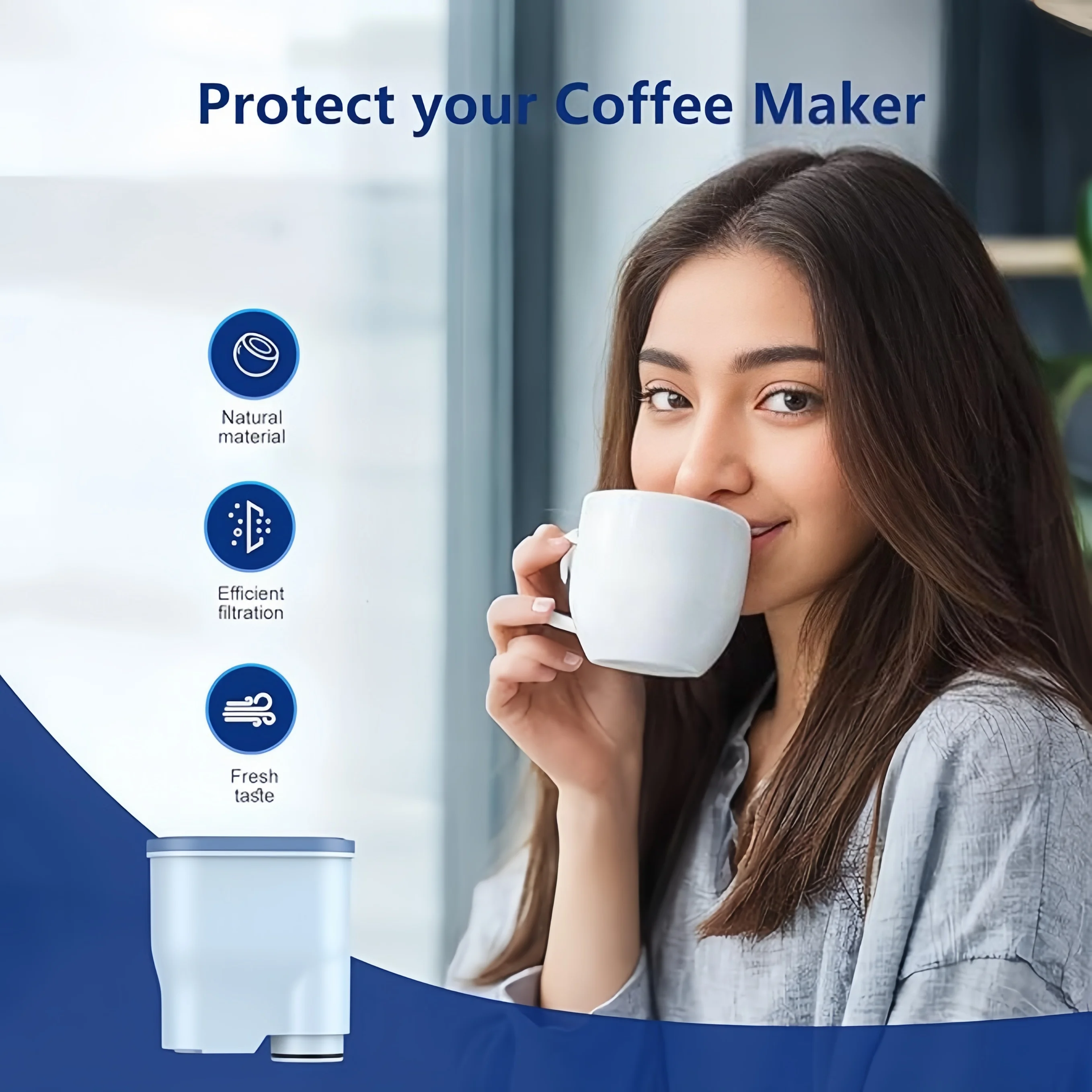 1/2Pack Replacement Coffee Water Filters, Compatible with Philips AquaClean CA6903 image 5