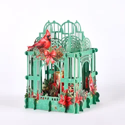 Christmas Poinsettia 3D Box Cardinalis Cardinalis Xmas Decoration Exquisite Holiday Supplies Gifts For Friends Lovers Parents