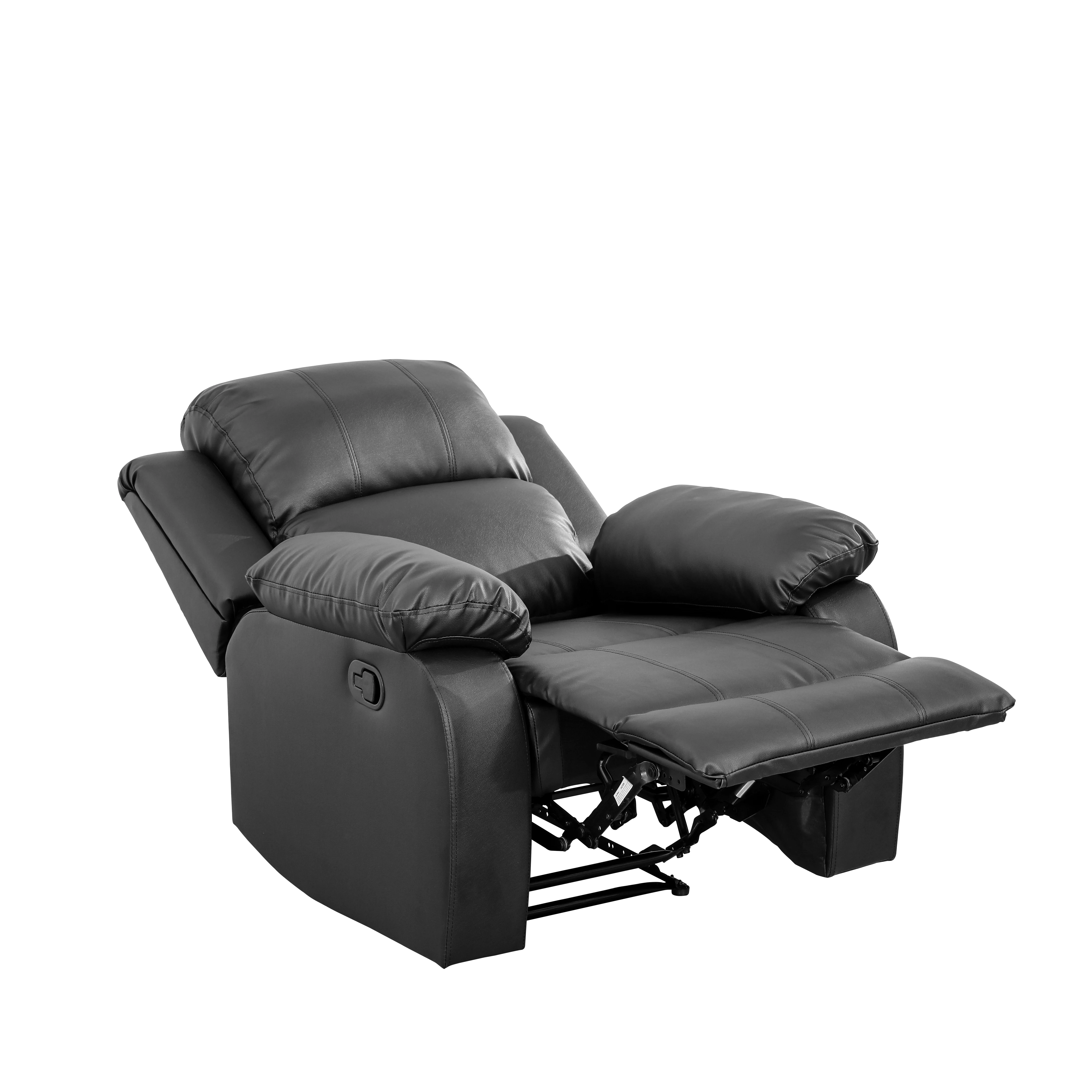 Premium Smart Sofa Breathable Leather Recliner Dual-Layer Spring Support Solid Wood Frame Adjustable Backrest 110-115 Degrees for Living Room Bedroom