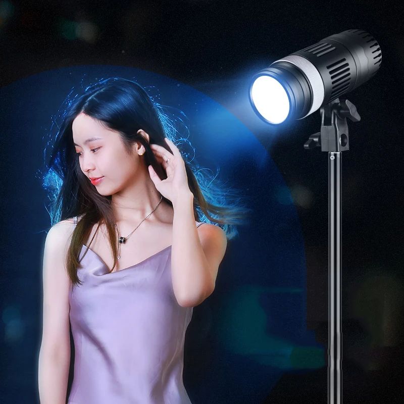 

COB LED Continuous Studio Video Light 220V 6500K Brightness Adjustable Mount for Live Streaming Portrait Product Photography