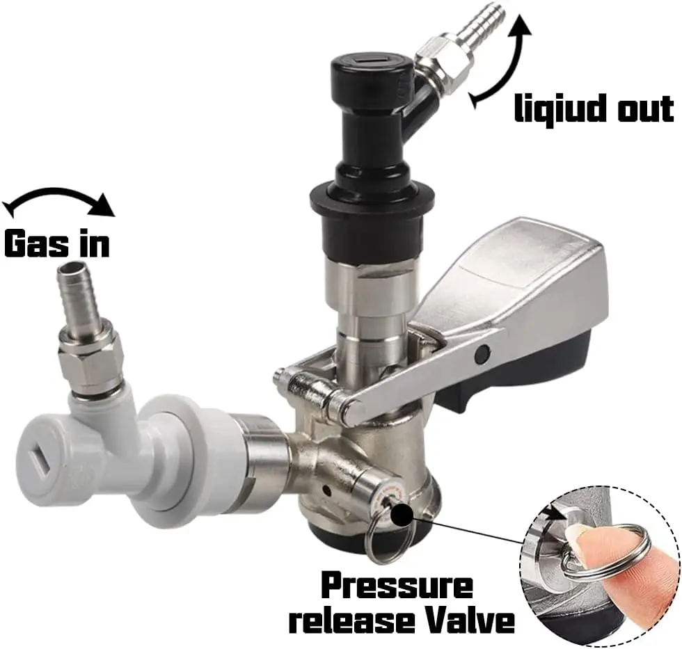 Ball Lock Conversion Kit for Sanke Couplers Ball Lock Disconnect Set with Swivel Nut and Sankey Coupler Adapter for Gas and Liqu