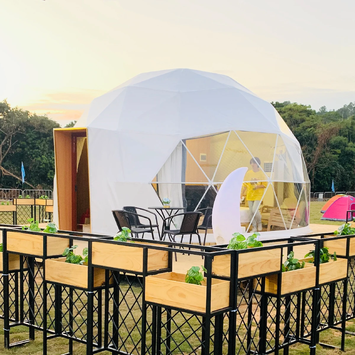 Geodesic Dome Hotel Tent Spherical Manor Tent Resort Outdoor Luxury Camping Dome Transparent Starry Sky Tent Global Shipping