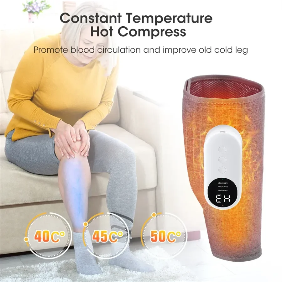 

360° Air Pressure Leg Massager Calf Massager Presotherapy Machine Household Massage Device Hot Compress Relax Leg Muscles