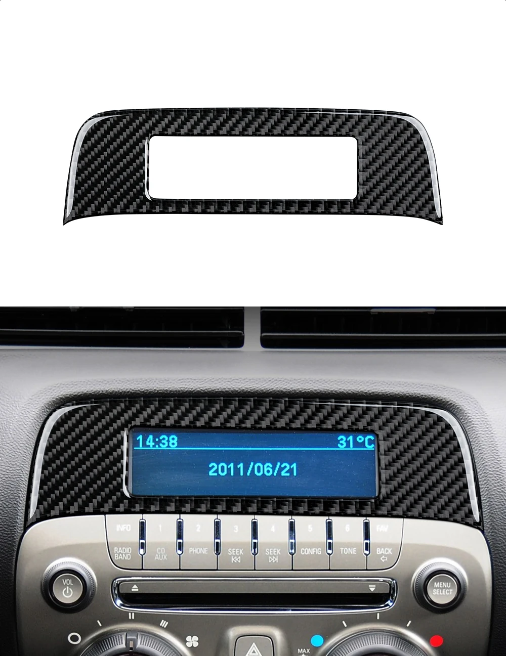 

Carbon Fiber Car CD Panel Sticker Interior Trim Cover for Chevrolet Camaro 2010 2011 2012 2013 2014 2015 Accessories