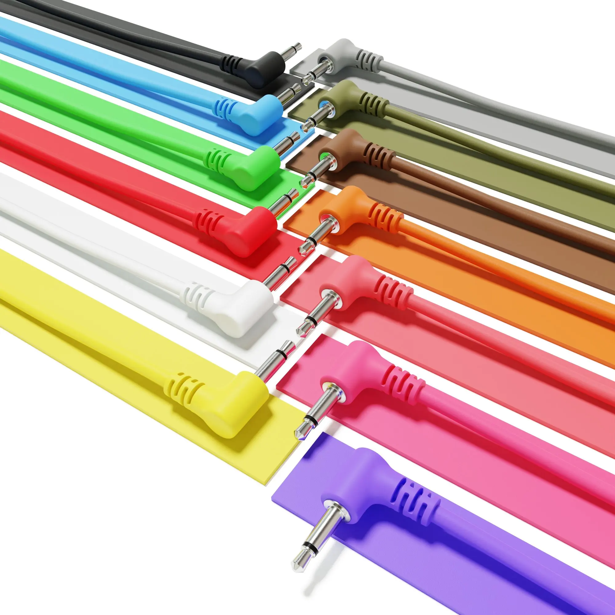 ExcelValley - Low Profile Right Angle Mono Modular Patch Cables - 3.5mm 1/8
