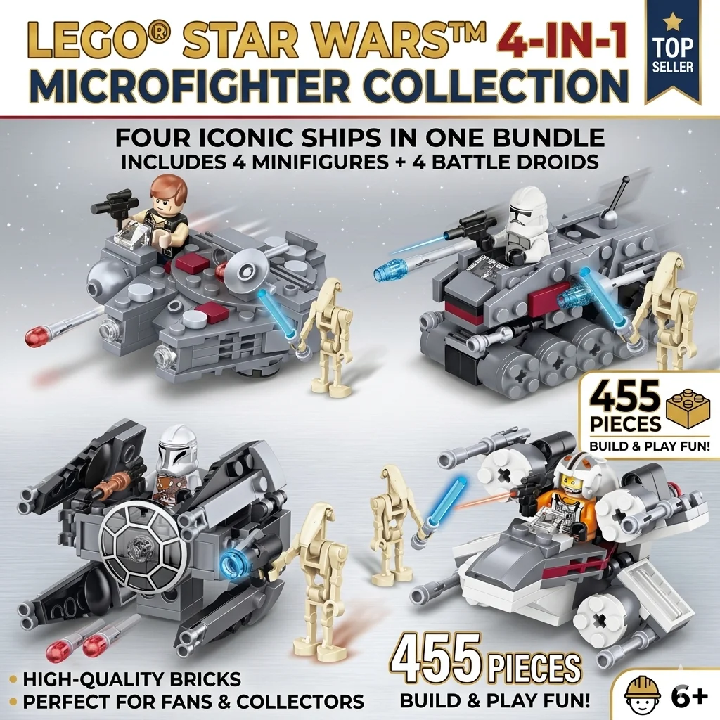 Space Battle Starship War MOC Building Blocks 455pcs DIY Galaxy Defender Fighter Bricks Construction Toy SWars Gift for Children