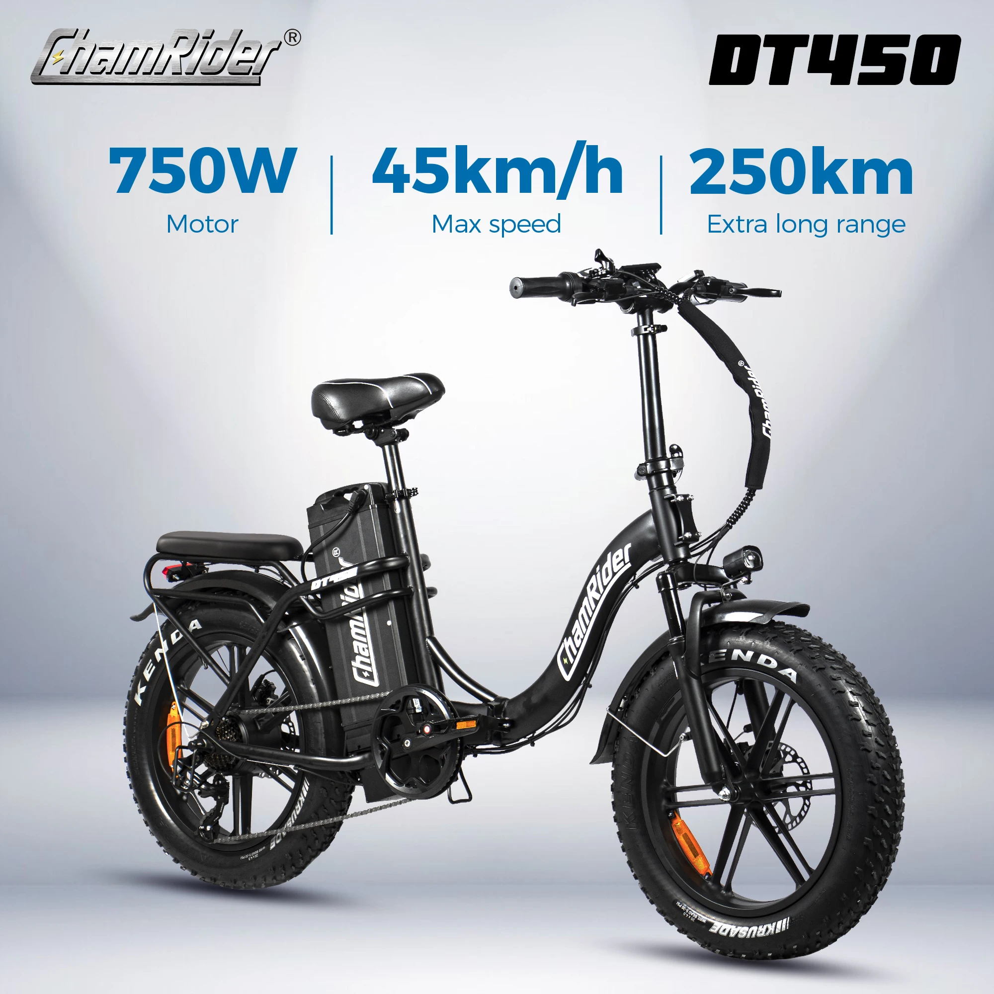 ChamRider DT450 750W E-Mountain Bike adulto Ebike 48V 50AH bici elettrica batteria bicicletta elettrica pieghevole E-Bike