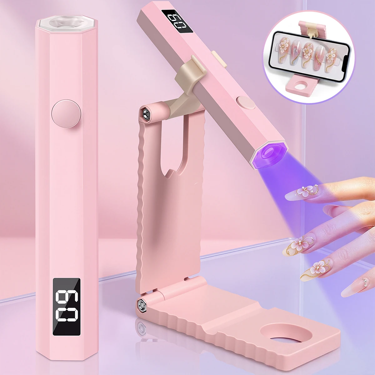 mini-lampada-uv-para-unhas-com-suporte-ajustavel-e-temporizadores-lampada-led-portatil-para-unhas-de-gel-secador-de-unhas-recarregavel-para-cura-rapida