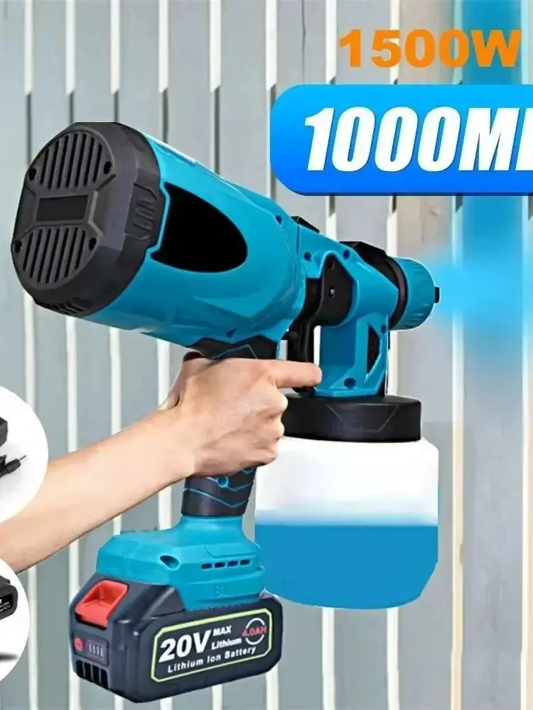 Makita – pistolet de pulvérisation électrique Portable sans fil, 800ML, pulvérisateur de peinture pour meubles automobiles, revêtement en acier, aérographe Compatible avec batterie 18V