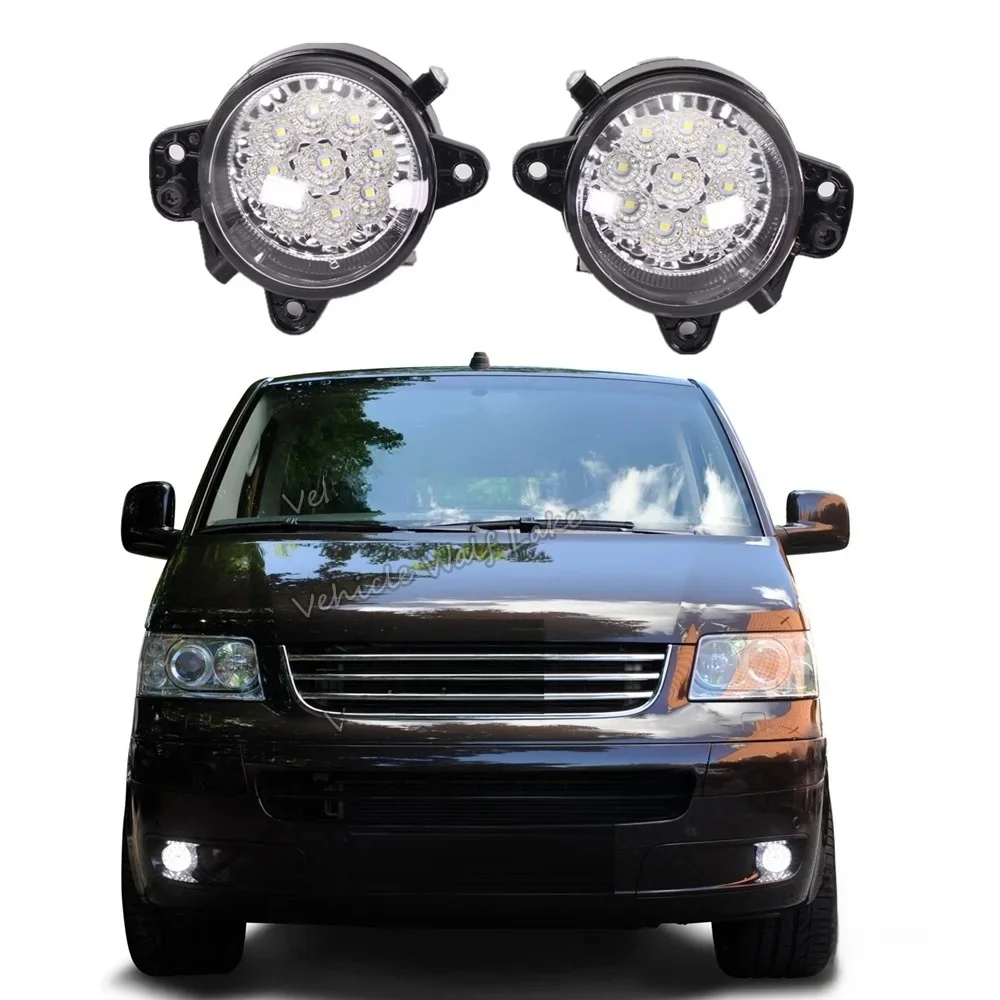 2 sztuk dla VW Transporter Multivan Caravelle T5 2003 2004 2005 2006 2007 2008 2009 2010 Car Styling 9 LED DRL światło przeciwmgielne lampa przeciwmgielna — zdjęcie 2