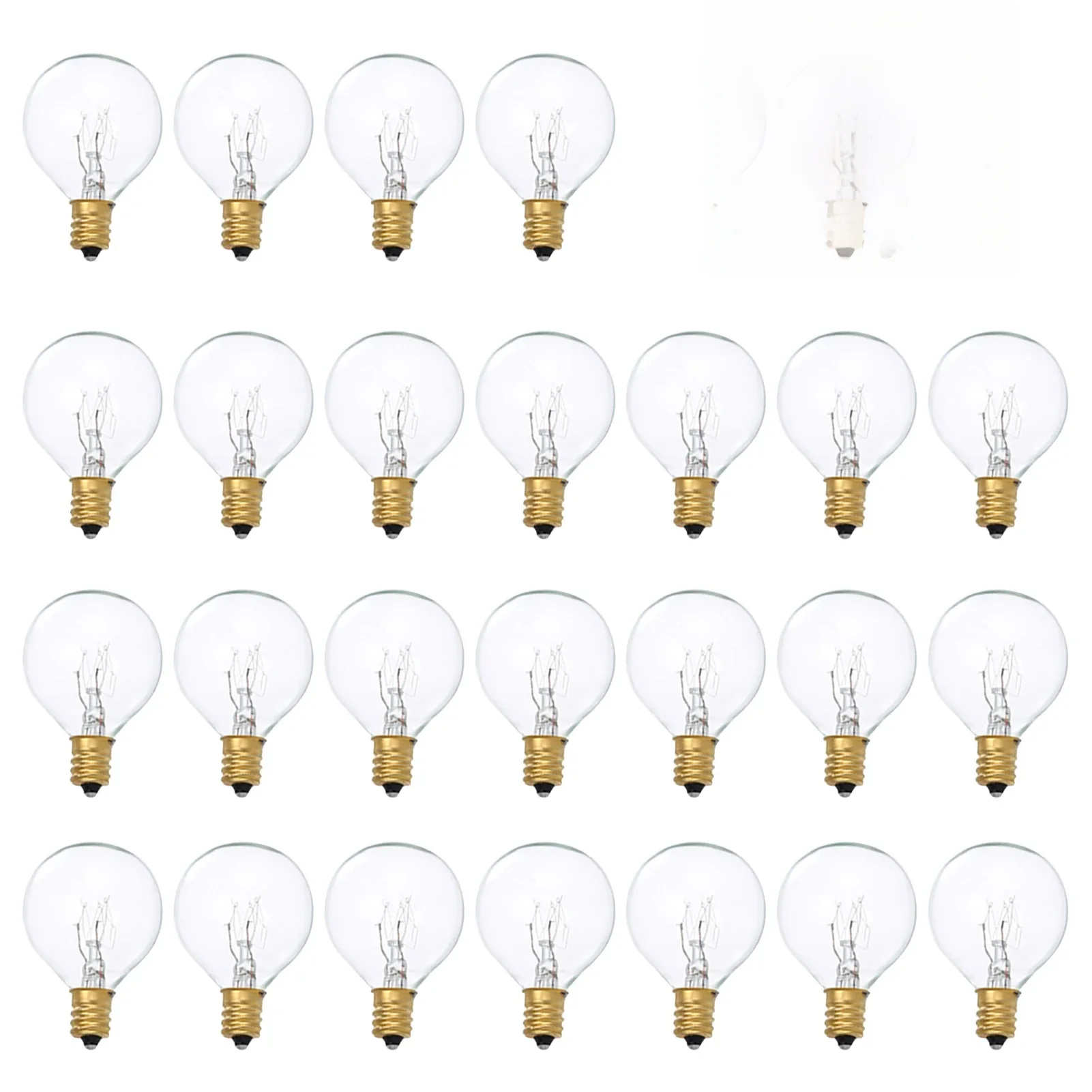 Ampoule Globe Transparente en Tungstène G40, Base E12, pour Niket Extérieur, Décoration de ixde Mariage à Domicile, 25 Pièces