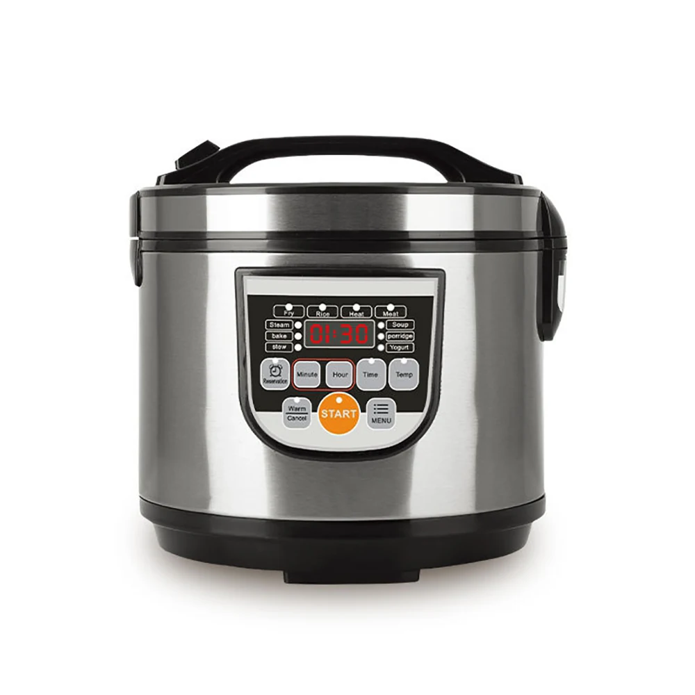 Autocuiseur Électrique Multifonction 5L pour la Maison, Cuisson de Soupes, Porridge, Cuisson à la Vapeur, en Acier Inoxydable avec Affichage Numérique