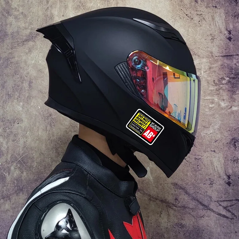 Car Sticker Blood Type Race Car Driver Helmet Decoration Motorcycle Front Fairing Stickers for Kawasaki Yamaha Suzuki BMW Harley