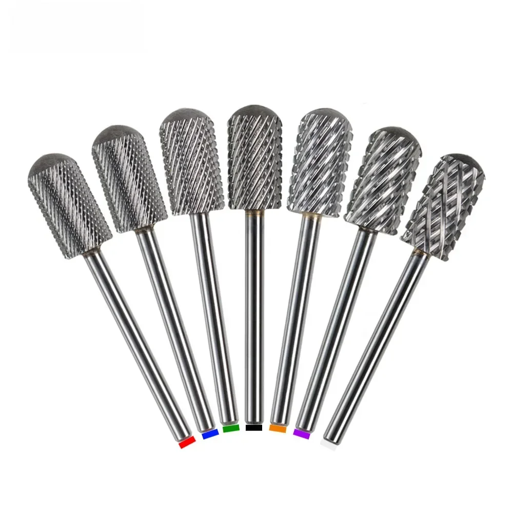 HYTOOS 6.6mm lisse haut grand baril forets à ongles sécurité carbure peu fraise pour manucure enlever Gel accessoires
