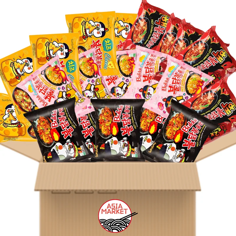 20 Paquetes Ramen Experiencia Gourmet de Comida Asiática Instantánea, Aventura Asiática en un Solo Pack: Sabores Exóticos de Fideos Instantáneos, Samyang Ramen Hot Chicken Buldak