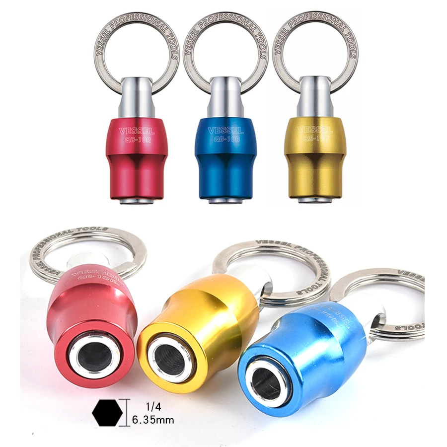 Imagem -03 - Vessel Quick Catcher Chaveiro Bits Chave de Fenda Adaptador de Parafuso Hex Shank Qb10b Qb-10y Qb-10r Qb-10k3c 4