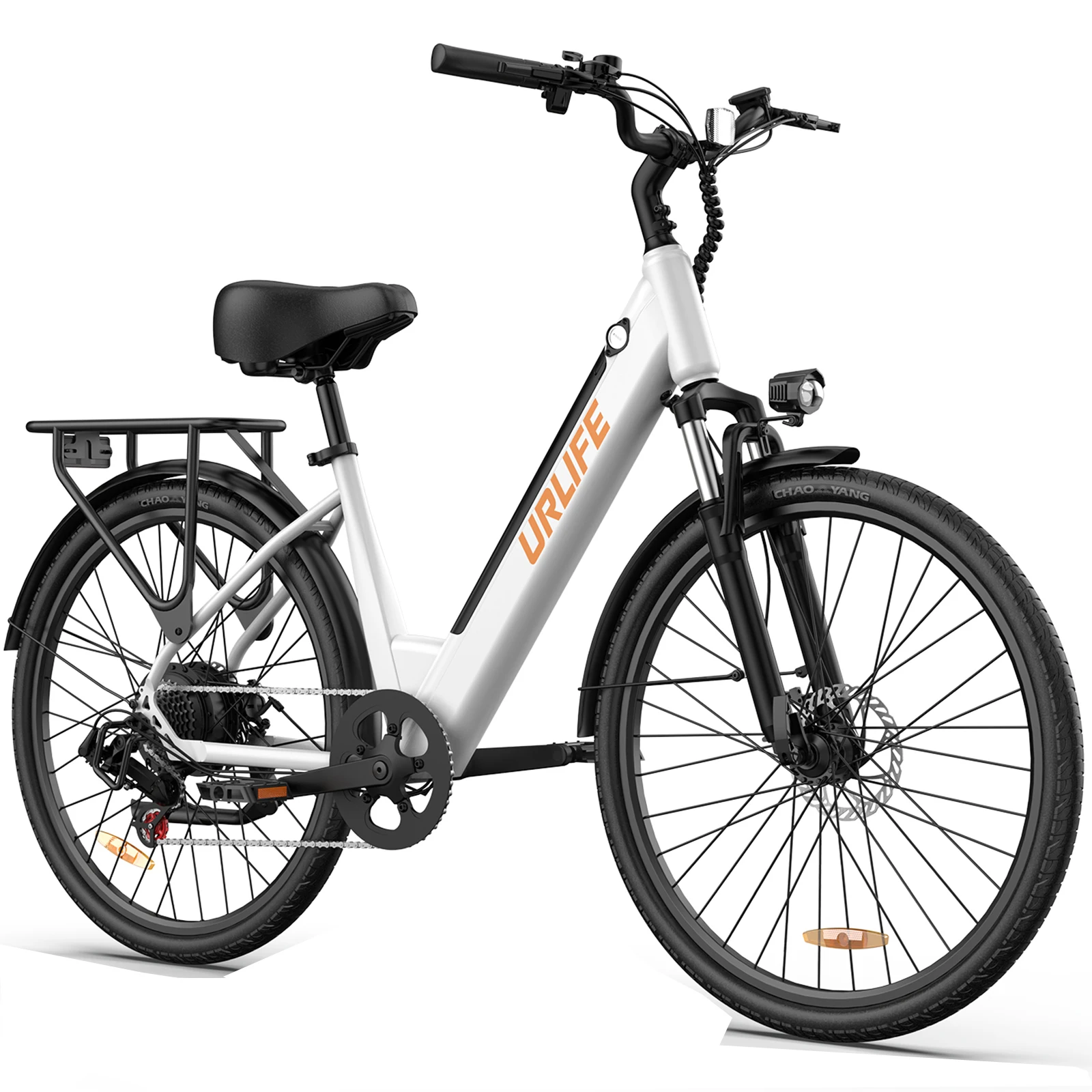 URLIFE E26 26" Bicicleta eléctrica paso a través 750W Motor de pico 48V 10.4Ah Batería ciudad E-bike (edición de EE. UU.)