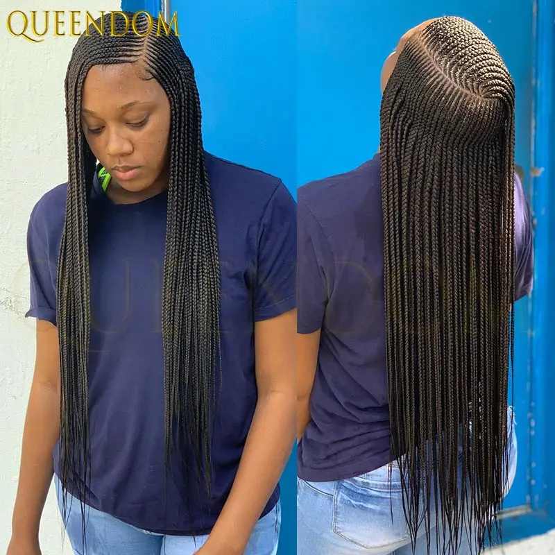 36 ''بورجوندي آلهة صندوق جديلة شعر مستعار للنساء السود كامل الدانتيل شعر مستعار أشقر مع شعر الطفل فو Locs الجانب جزء الشعر الاصطناعية