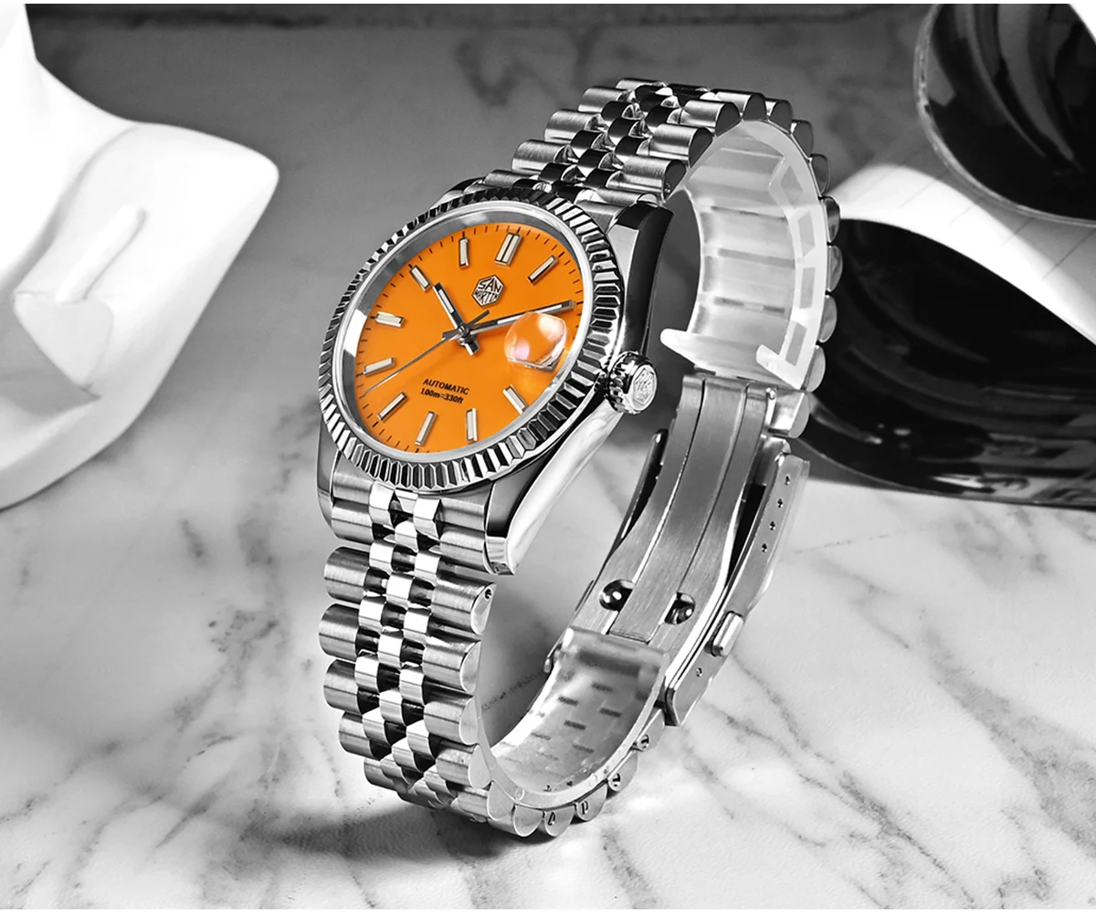 San Martin 36,5mm Männer Kleid Uhr Top Marke Luxus Automatische Mechanische Mode Paare Uhren Saphir Wasserdicht 100m BGW9 – Detail 10