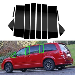 10Pcs Car Window Pillar Posts Door Trims Cover Sticker For Dodge Grand Caravan 2008 2009 2010 2011 2012-2020 Auto Exterior Parts