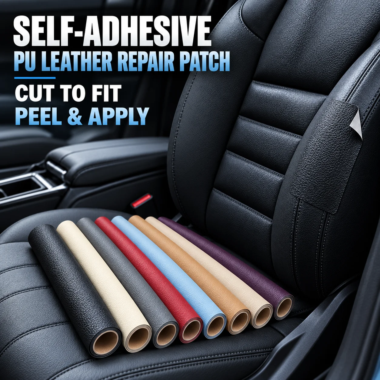 Self-Adhesive Pu Leather Repair Patch for Repairing Sofa and Furniture Surfaces, Car Seats, and DIY Projects. Clean the Surface and Keep It Dry and Dust-Free before Use. Multiple Specifications Available