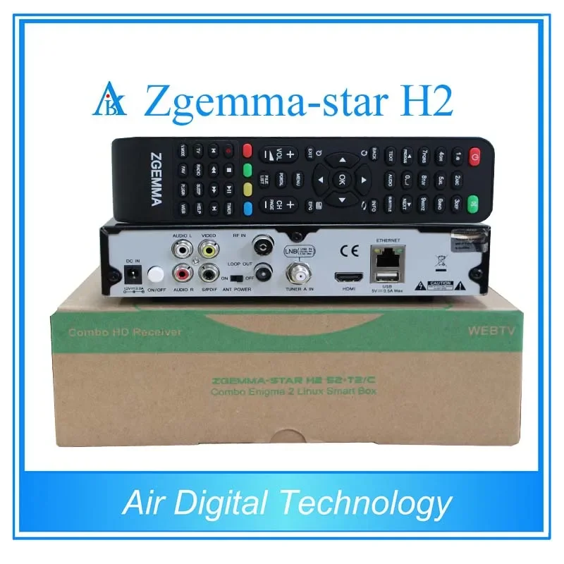 Zgemma star H2 1080p Linux OS TV decoder DVB-S2 + T2 tuner for DVB-T2 with CA