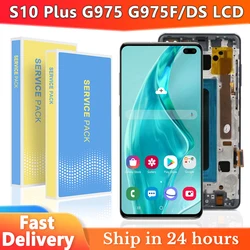 TFT Quality For Samsung S10 Plus G975 G975F/DS Lcd Display Touch Screen Digitizer for Samsung S10+ LCD With Frame