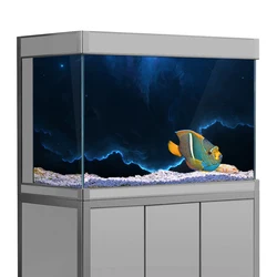 Fish Tank  Aquarium Background Sticker, Stars Nebula Space 3D HD Printing Wallpaper Backdrop Decor PVC Poster