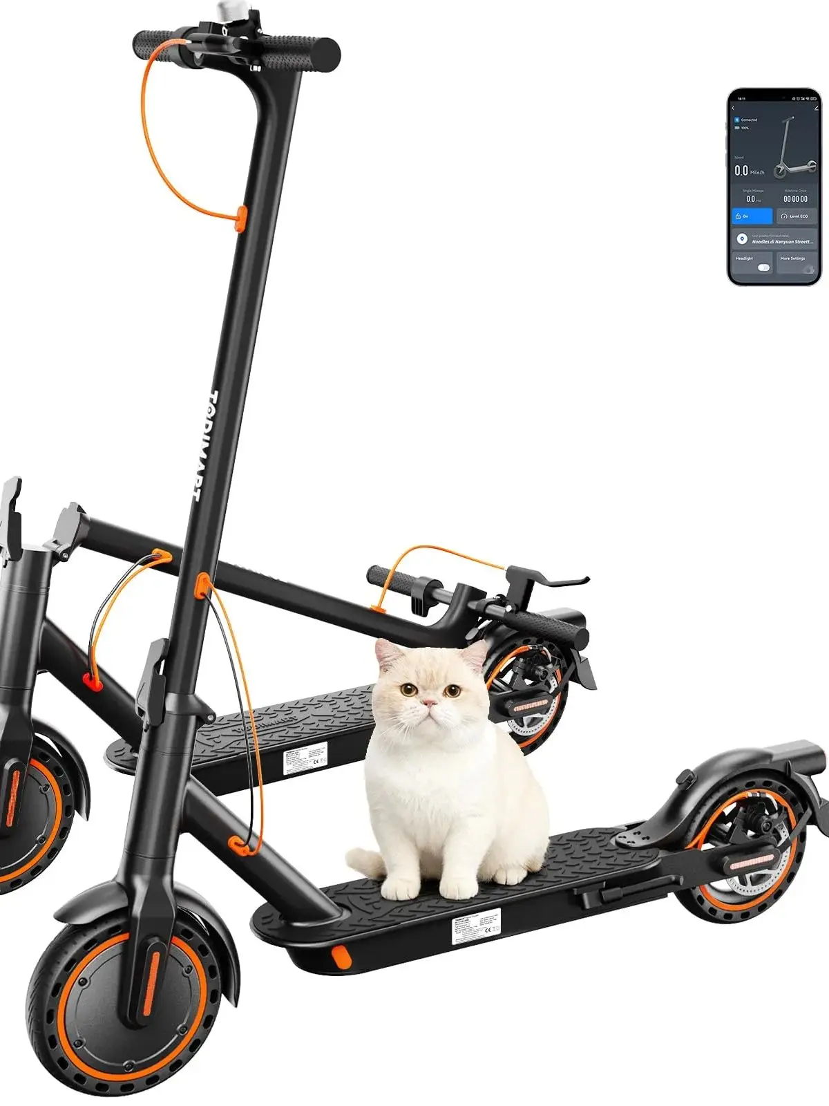 T3 W elektrische scooter voor volwassenen, 36V 10.4ah accu, 25 km/u, maximale actieradius 20-30 km, explosiebestendige massieve banden - afbeelding 2