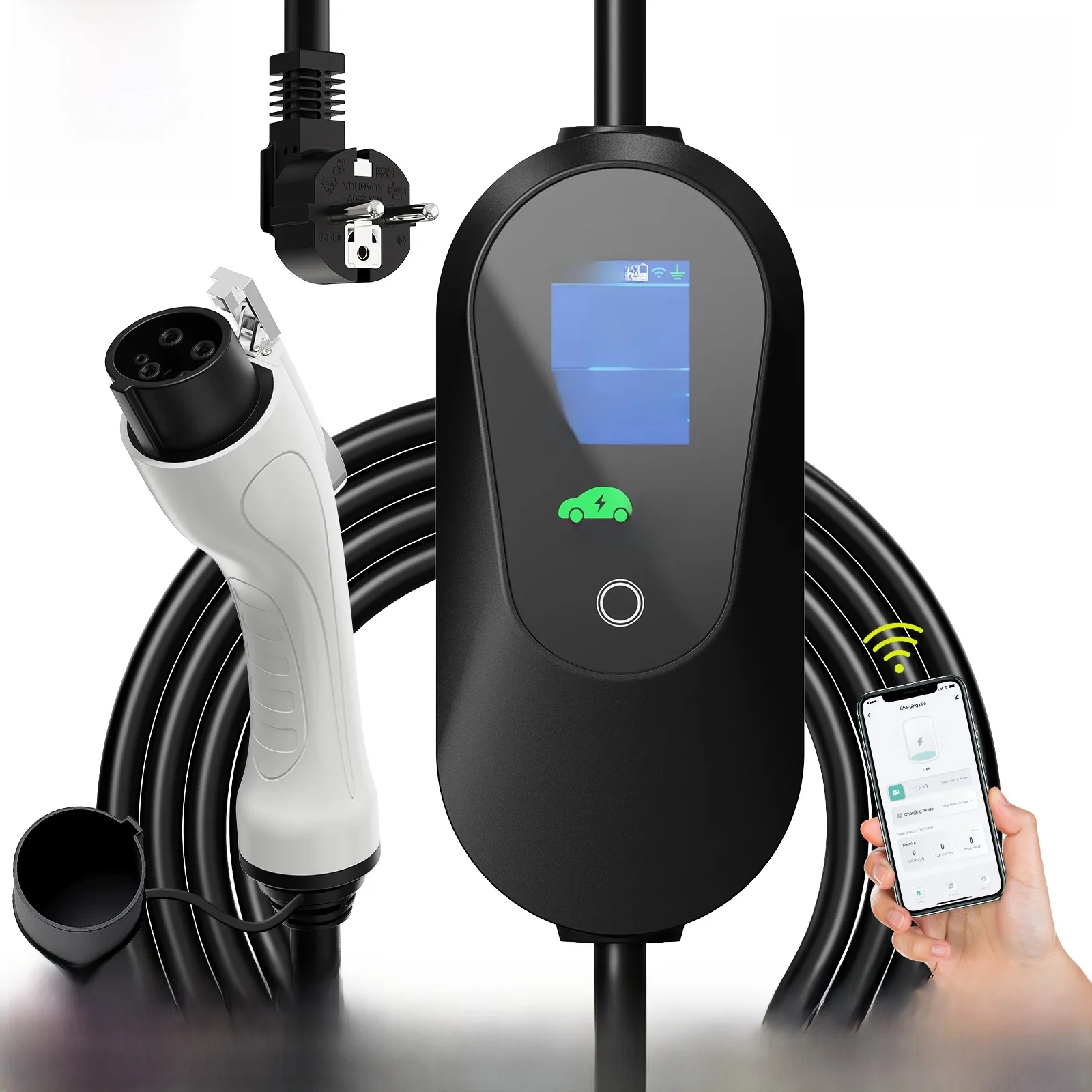 AFEEV 3.6KW Type1 SAE J1772 Przenośna ładowarka EV 16A Type2 Elektryczna ładowarka samochodowa GB/T EVSE Kabel do szybkiego ładowania WiFi APP Control — zdjęcie 2