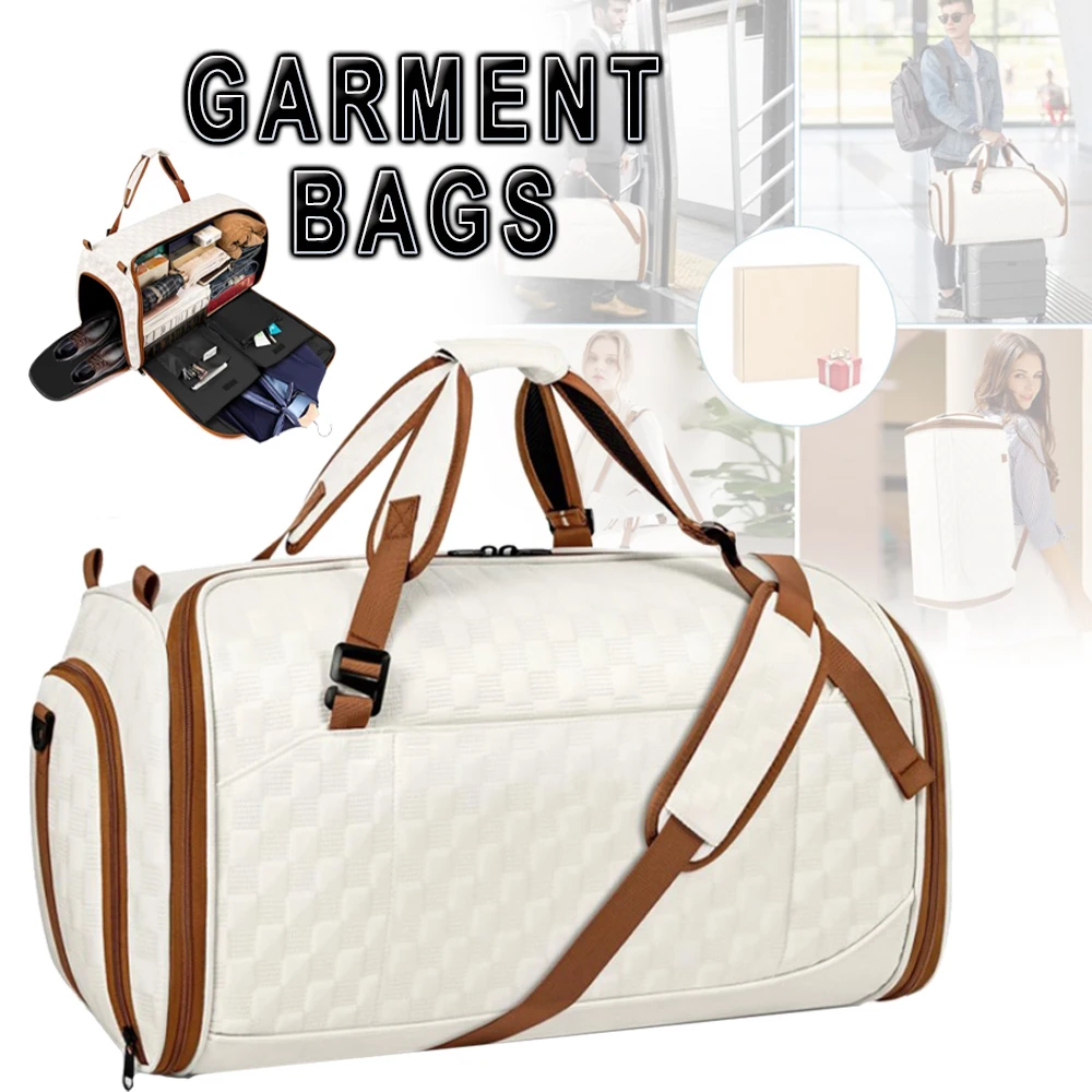 

Convertible Garment Bags for Travel 4 in 1 Large Carry on Garment Duffle Bag with Backpack Straps Shoes Compartment for Camping