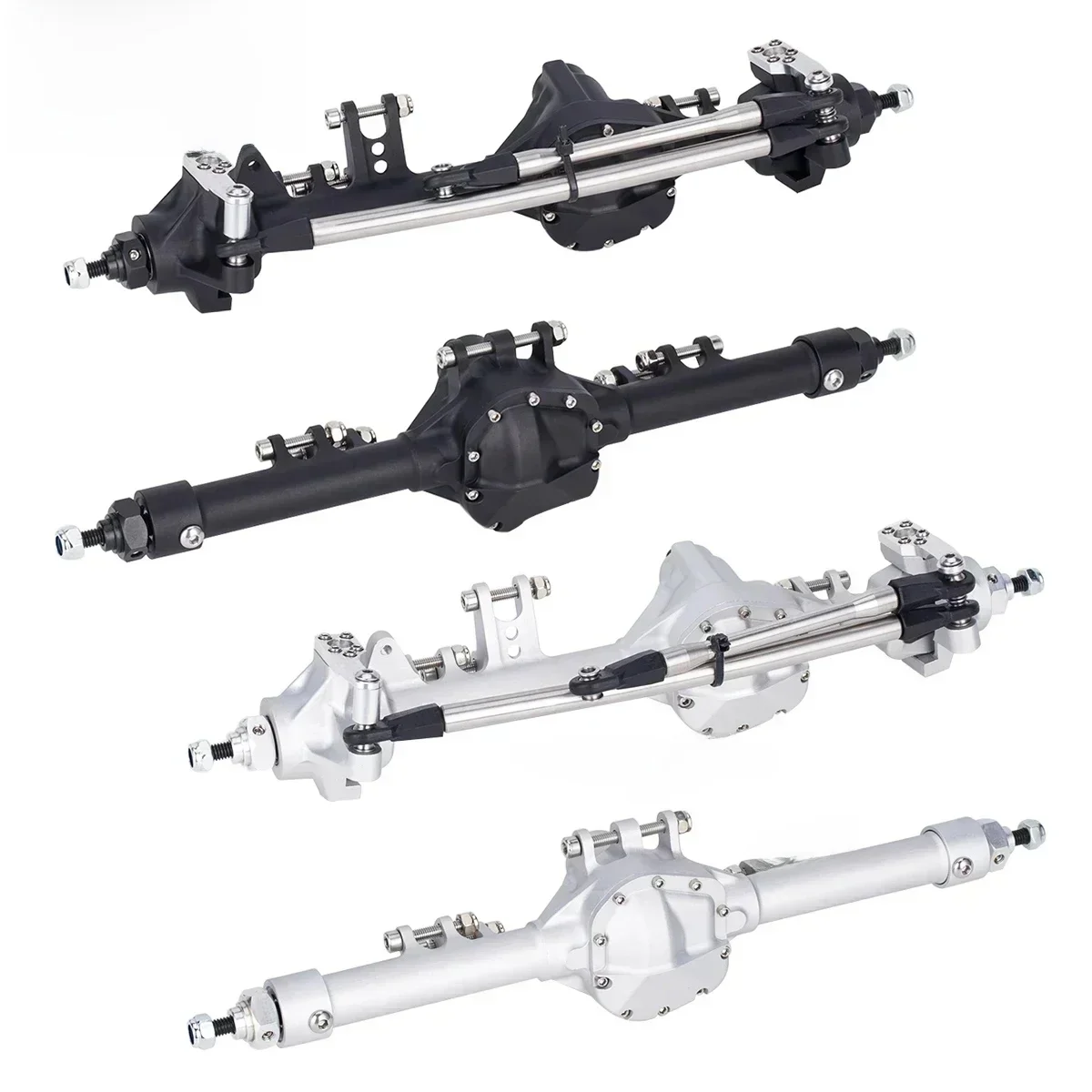 Aluminiowy jednoczęściowy zestaw przedniej tylnej osi przesuniętej do 1/10 RC Crawler Axial SCX10 II VS4-10 Rock Trucks Parts — zdjęcie 2