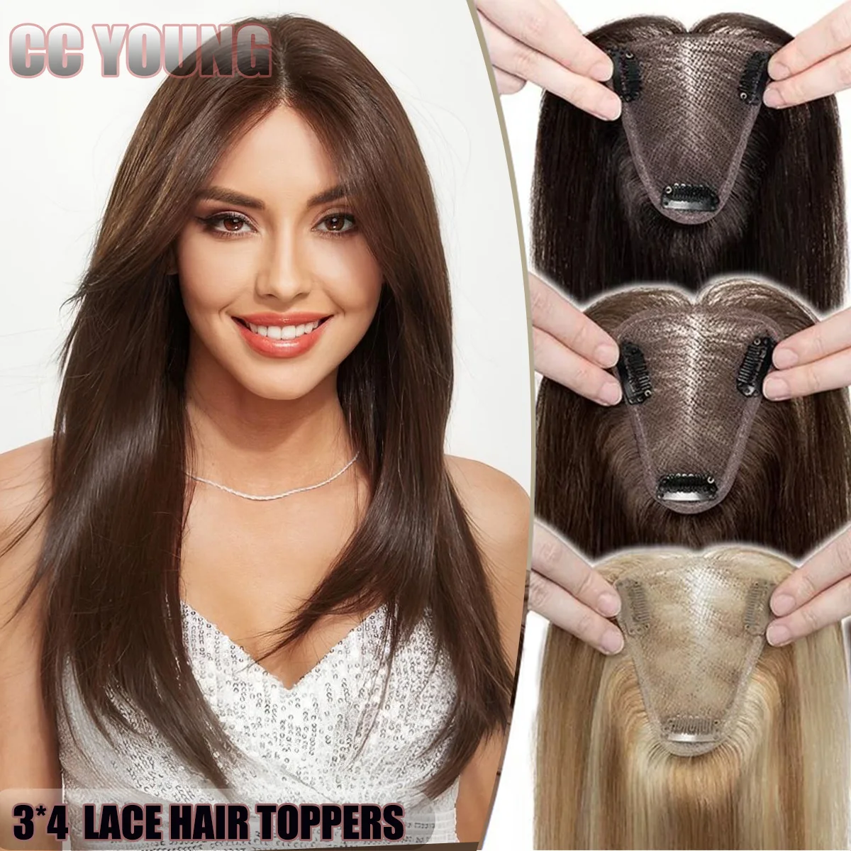 Highlight Human Hair Topper for Women's Stylish Hairpiece Easy to Wear Instant Volume And Length
