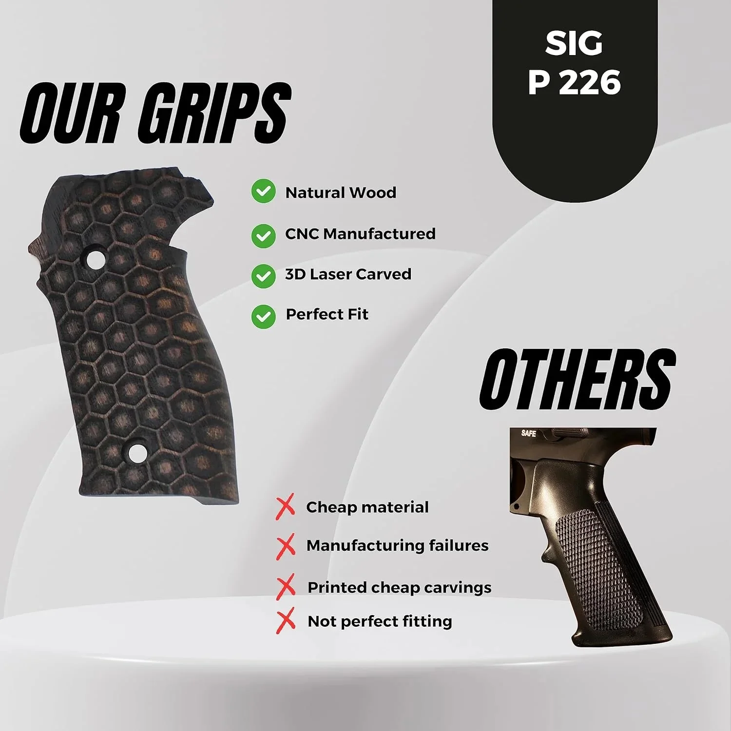 Sigsauer P226 226's Elite Handgun Walnut Grips sig11