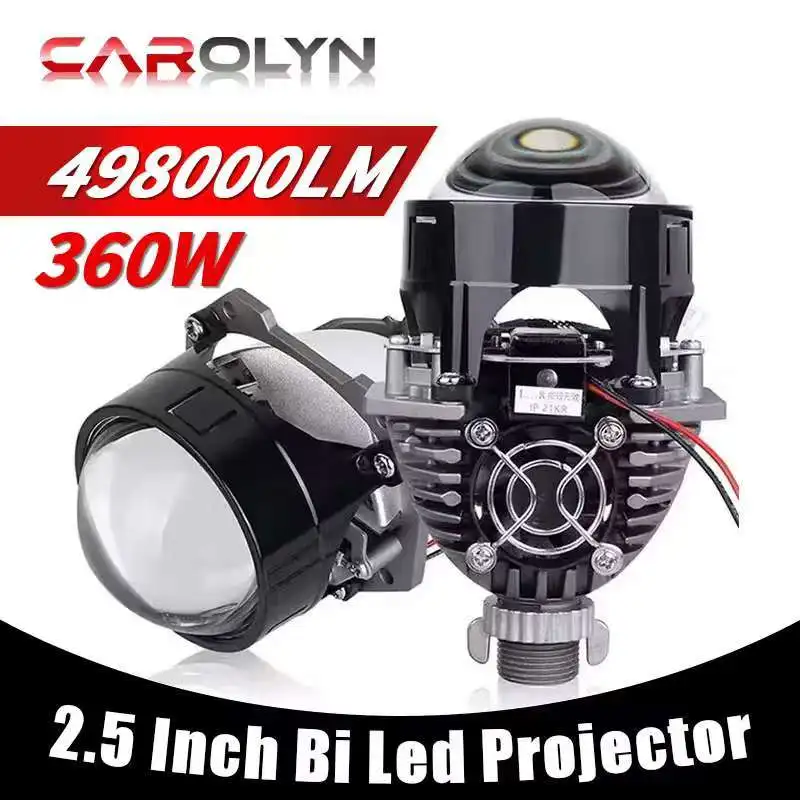 

Carolyn 2.5 Inch Bi Led Projector Lens Led Light H4 H7 9005 9006 Car Headlight Bulb High Low Beam 6000K Diode 360W Turbo Tuning