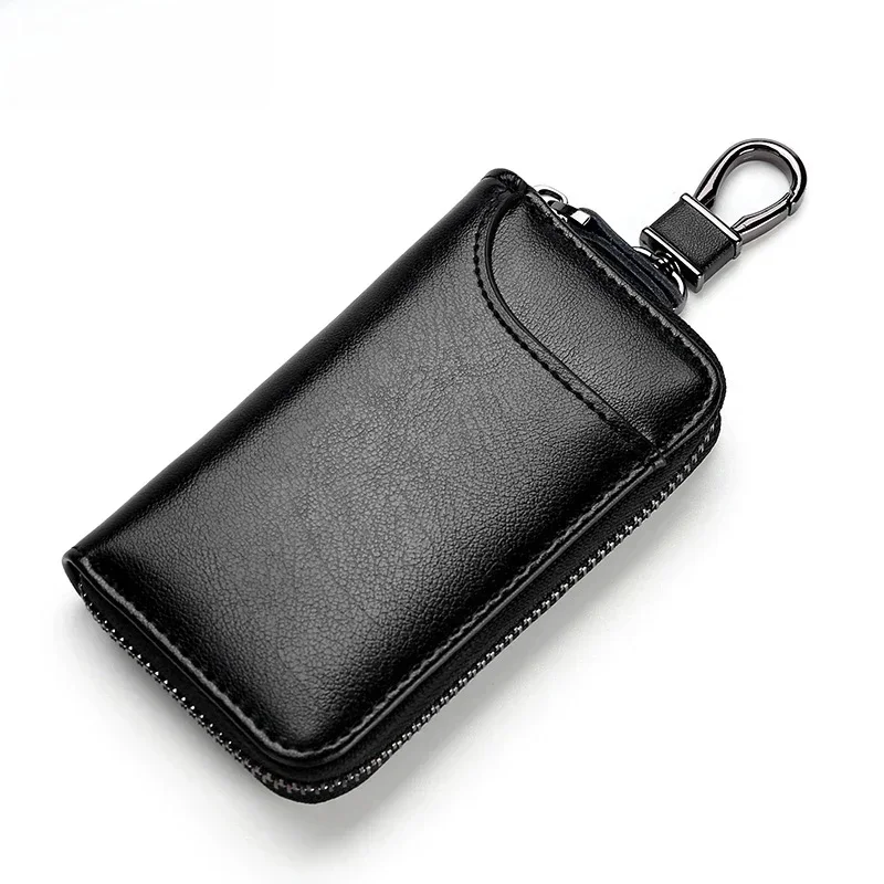 Brelok z prawdziwej skóry Unisex futerał na klucze wielofunkcyjny Organizer portfel etui inteligentny gospodyni mały samochód etui na klucze etui na klucze — zdjęcie 2