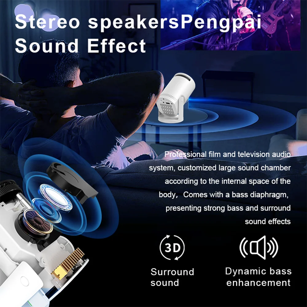 جهاز عرض لاسلكي صغير، أفلام منزلية، سينما خارجية، جهاز عرض محمول، جهاز عرض هاتف أسطواني