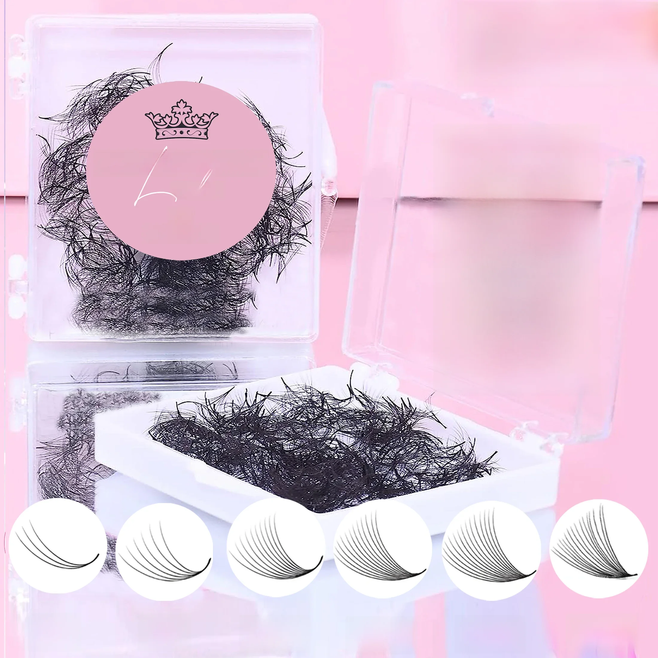 CoMango 500 ventilateurs 0.05/0.07mm ventilateurs lâches Extension de cils 3D 6D 10D 12D 14D 16D Base pointue C/D Curl Volume cils en éventail préfabriqués