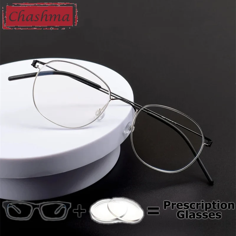 

Chashma очки по рецепту женские модные круглые прочные проволочные безвинтовые оправы для очков близорукость мультифокальные линзы мужские очки