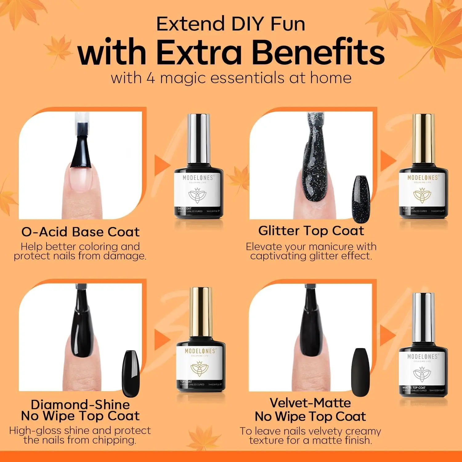 modelones 40-teiliges Gel-Nagellack-Set, Weihnachten Winter Nude Braun Grün Rot Lila Orange Gold Gelee Weiße Farben Blooming Gel P